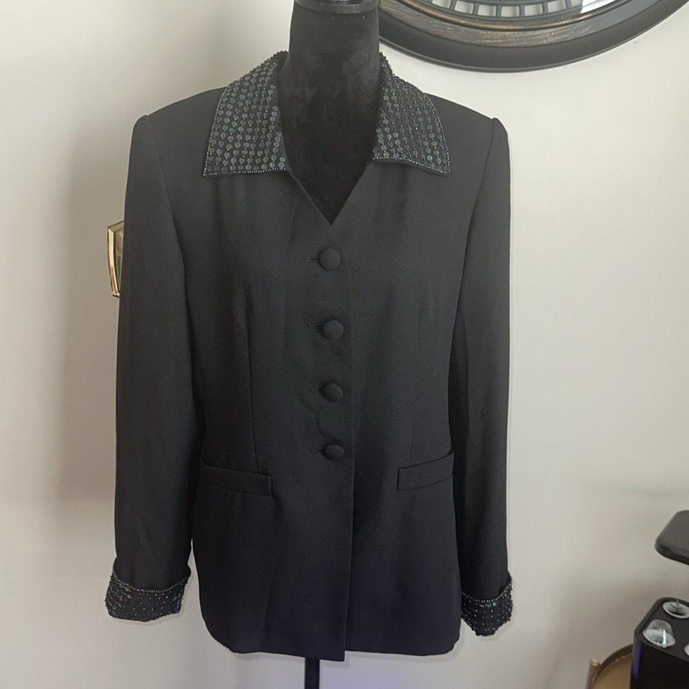 Clio Black Sequin Collar & Cuffs Jacket - Picture 13 of 13